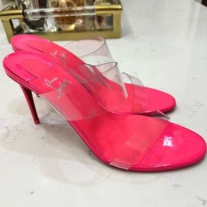 Christian Louboutin Just Nothing Clear red sole slide sandals